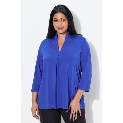 Blouse au tombé fluide. Col cygne et manches ULLA POPKEN