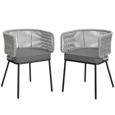 Ensemble de chaises de détente en rotin Acier OUTSUNNY