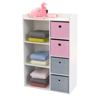 Armoire Enfant 3 Niches 4 Tiroirs   Happy DECORATIE