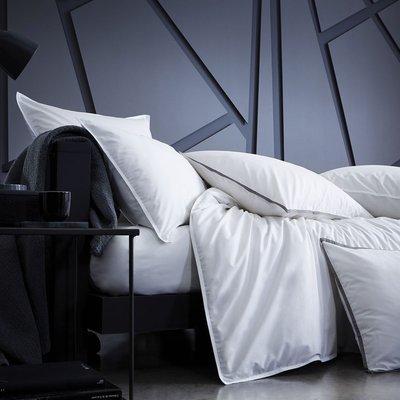Parure de lit en percale de coton prestige 120 fils, VOLUPTÉ PURE BLANC CERISE