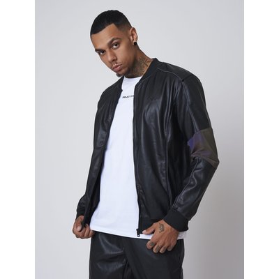 Veste simili cuir avec empiècement réfléchissant PROJECT X