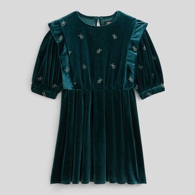 Robe en velours brodée MONOPRIX