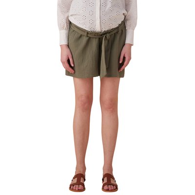 Short grossesse effet paperbag en gaze de coton ENVIE DE FRAISE