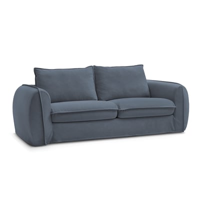 Canapé lit 3 places en tissu lisse couchage 140x194 cm, ARCHIMEDE BOBOCHIC
