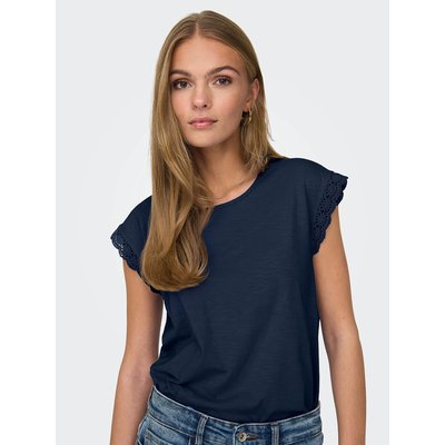 Crew Neck T-Shirt with Lace Sleeves JDY