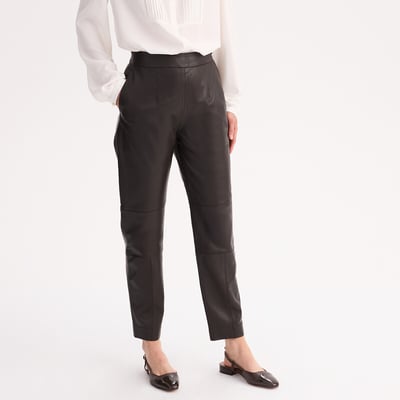 Leather Ankle Grazer Trousers ANNE WEYBURN