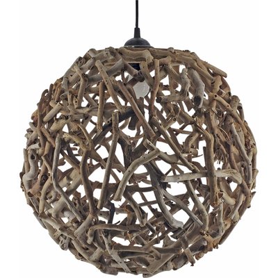lampe suspension boule en branches naturelles esprit nature RECOLLECTION