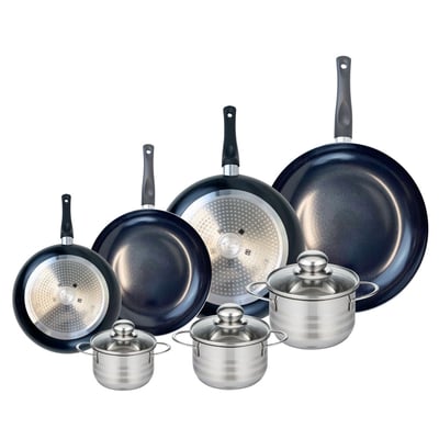 4 poêles 20/24/28/32cm + 3 faitouts 12/14/16cm PRIMA BRILLANT ELO