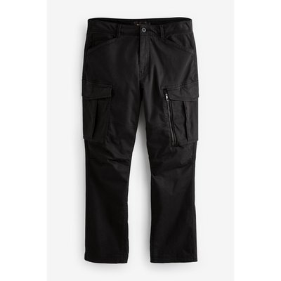 Pantalon cargo stretch droit à détail zippé NEXT