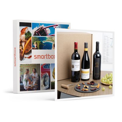 Coffret de 3 bouteilles de vin rouge livré à domicile- SMARTBOX - Coffret Cadeau Gastronomie SMARTBOX