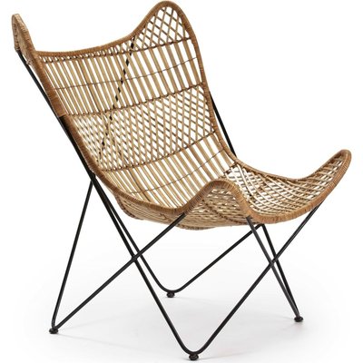 Fauteuil osier naturel et métal  design élégant RECOLLECTION