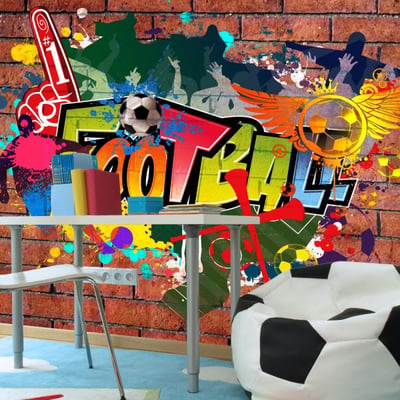 Papier peint intissé panoramique Street art Football fans! EDEN