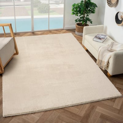 Tapis salon LYN10 LAVABLE, soft et soyeux, tapis uni à l'aspect Shaggy UN AMOUR DE TAPIS
