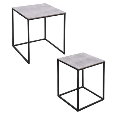 Set de 2 bouts de canapés carrés   38x45 et 30x39 cm TABLE PASSION