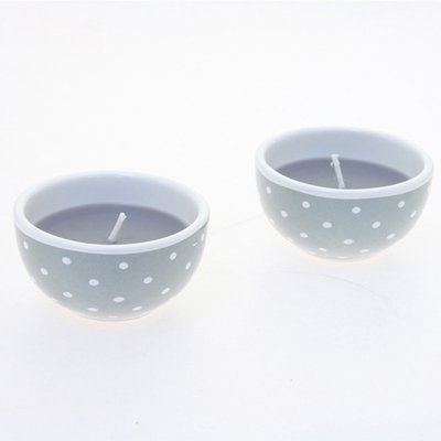 Lot de 2 bougies avec imprimés motif cercles ATMOSPHERA