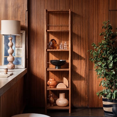 Noah Acacia Wood Narrow Shelving SWOON