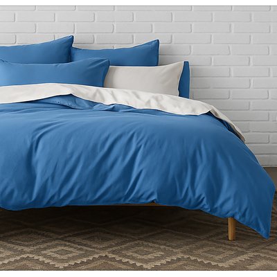 Housse de couette percale de coton lavé unie, Elegance BATON ROUGE