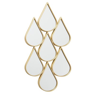 Miroir gouttes en métal doré 46x98x2.5cm WADIGA