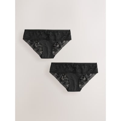 Culotte en microfibre et dentelle, lot de 2 NEXT