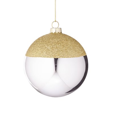 Boule de noël décorative bicolore en verre D10 SIA DECO