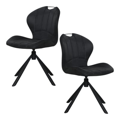 Chaise pivotante anthracite avec dossier courbe, (lot de 2) LOMBARDIE PIER IMPORT
