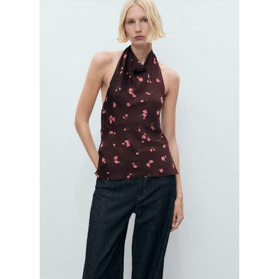 Top drapé à fleurs MANGO