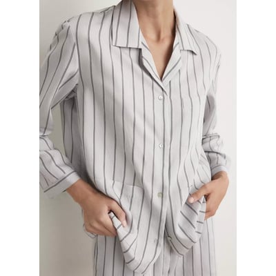 Chemise de pyjama à rayures avec poche avant MANGO
