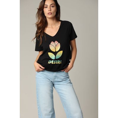 T-shirt DESIRE 100% coton à la coupe classique avec imprimé DESIRE DEELUXE