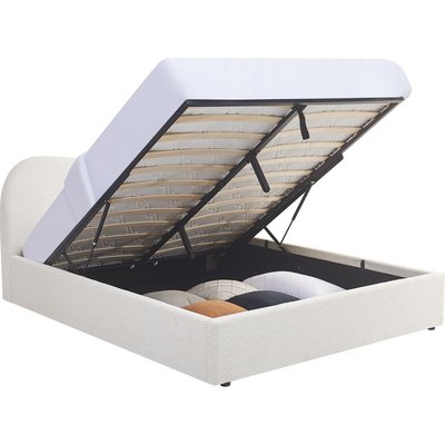 Lit coffre avec tête le lit en tissu bouclé - SUZON HOMIFAB