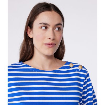 Gestreiftes Langarmshirt aus Baumwolle PETIT BATEAU
