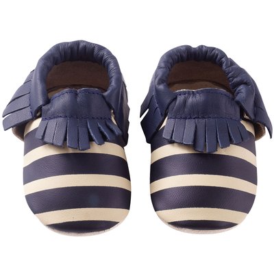 Chaussons cuir souple à franges TICHOUPS