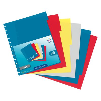 Intercalaires Maxi A4 6 positions pour porte vue GEODE VIQUEL