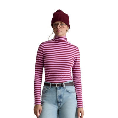 T-shirt à col roulé et manches longues, coupe ajustée en jersey simple avec élasthanne MARC O’POLO DENIM