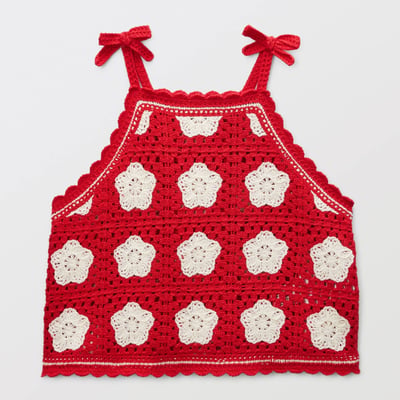Top en crochet à fleurs MONOPRIX