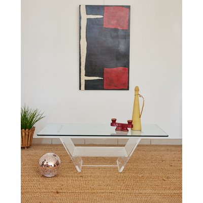Table basse en plexiglass Donna N°1000 - Bon état DEBONGOUT