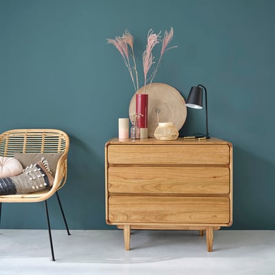 Commode en bois massif 90 cm 3 tiroirs  LISON BERAH GETAH