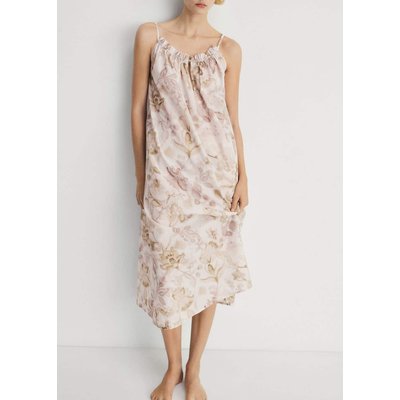 Chemise de nuit en coton à imprimé floral MANGO