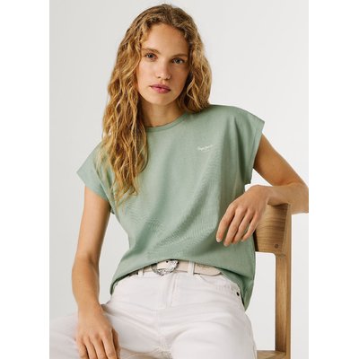 T-shirt manches courtes, col rond, avec logo poitrine PEPE JEANS