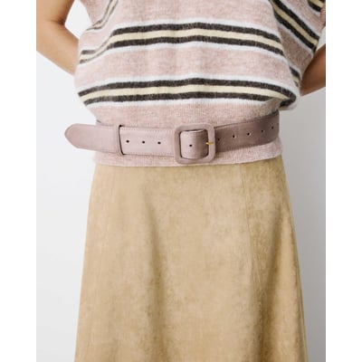 Ceinture en suédine boucle carrée assortie grege Alvaro GRACE AND MILA