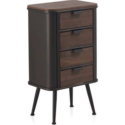 Chiffonnier métal et bois effet vintage  et châtaignier RECOLLECTION