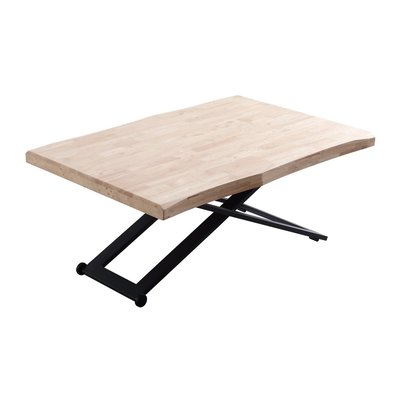 Table basse rehaussable en chêne et acier - MATIKA MATHI DESIGN