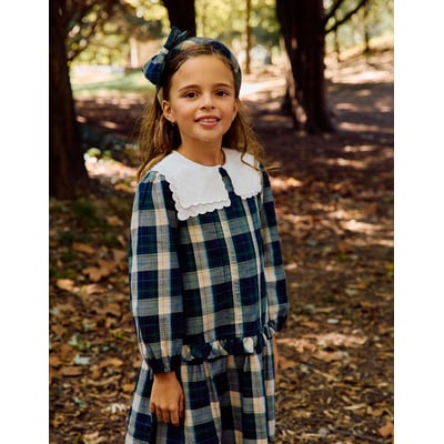 Robe en coton à carreaux avec plis B&S ZIPPY