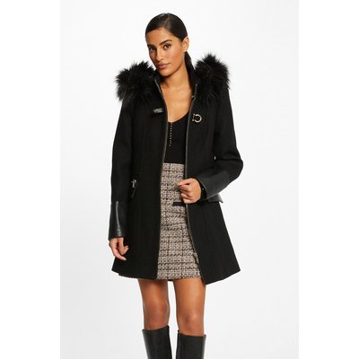 Manteau droit zippé à capuche MORGAN