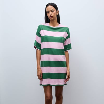 Chemise de nuit rayée à manches courtes en coton BIO GOTS MONOPRIX