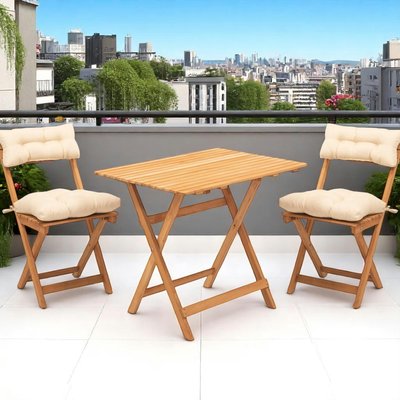 Salon de jardin 2 places - pliant, 4 coussins SORA PIER IMPORT