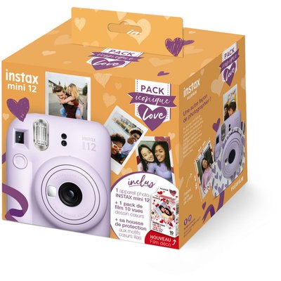 Appareil photo Instantané Intax Mini 12 Lilas Pack iconique Love FUJIFILM