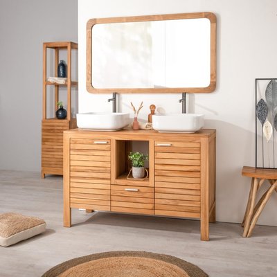 Meuble sous vasque en teck rectangle 120 COURCHEVEL WANDA COLLECTION
