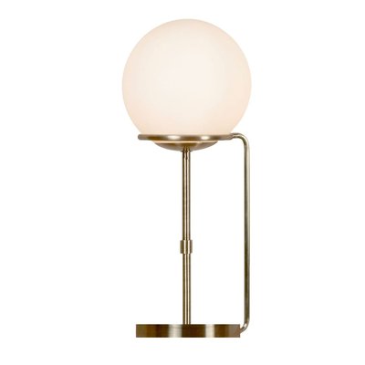 Lampe SPHERE 1x60W E27 Laiton Antique Blanc Opale BOUTICA-DESIGN