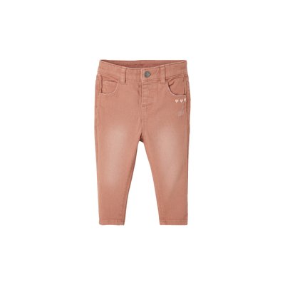 Slim brodé en coton stretch VERTBAUDET