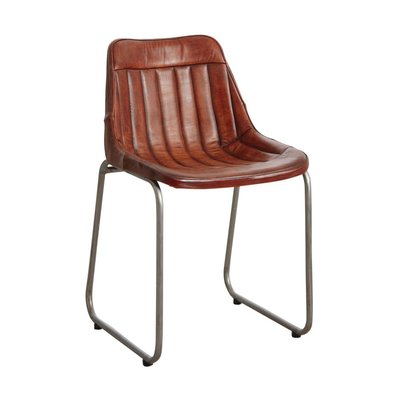 Chaise en cuir de buffle et métal AUBRY GASPARD